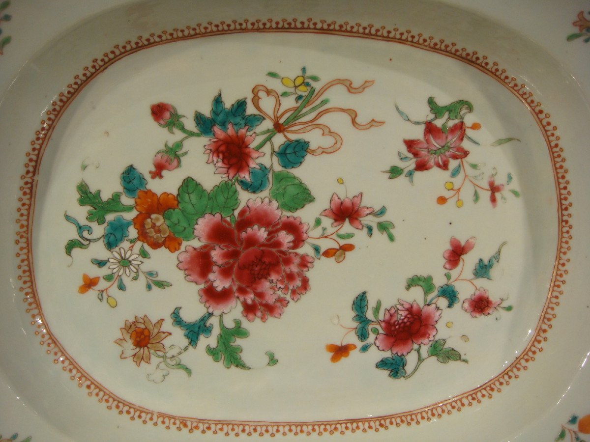 Dish In The Company Of The Indies Famille Rose Period XVIIIth Century -photo-4