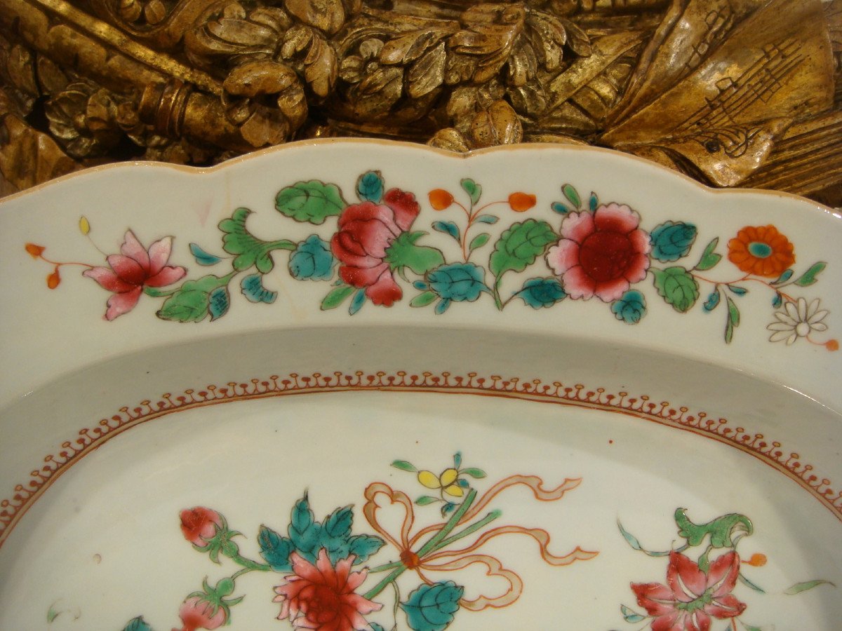 Dish In The Company Of The Indies Famille Rose Period XVIIIth Century -photo-2