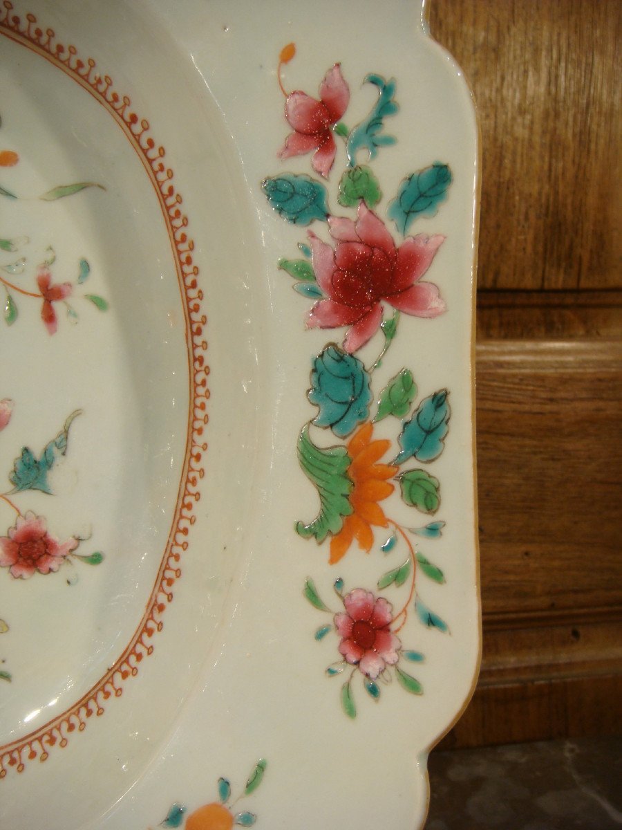 Dish In The Company Of The Indies Famille Rose Period XVIIIth Century -photo-3