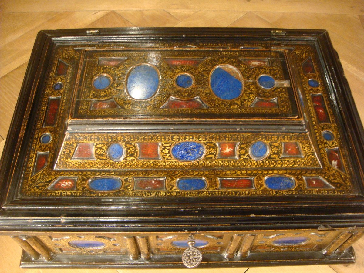 Large Cassetta Venice Lapis Lazuli Box Period Late 16th - 17th Century -photo-1