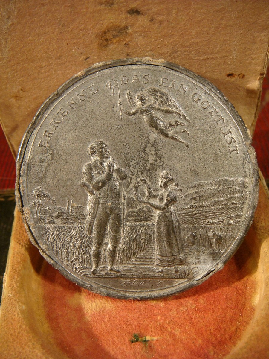 Pewter Medal End Of The Great Famine Germany 1816 - 1817 -photo-2