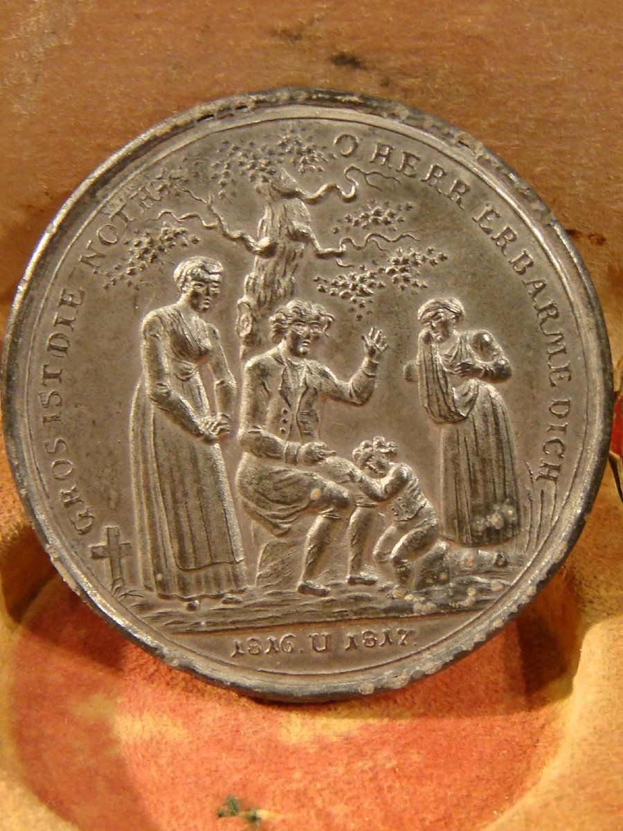 Pewter Medal End Of The Great Famine Germany 1816 - 1817 -photo-4