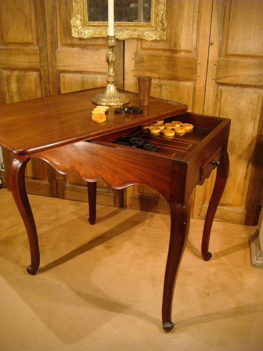 18th Century Solid Mahogany Cabaret Games Table -photo-2