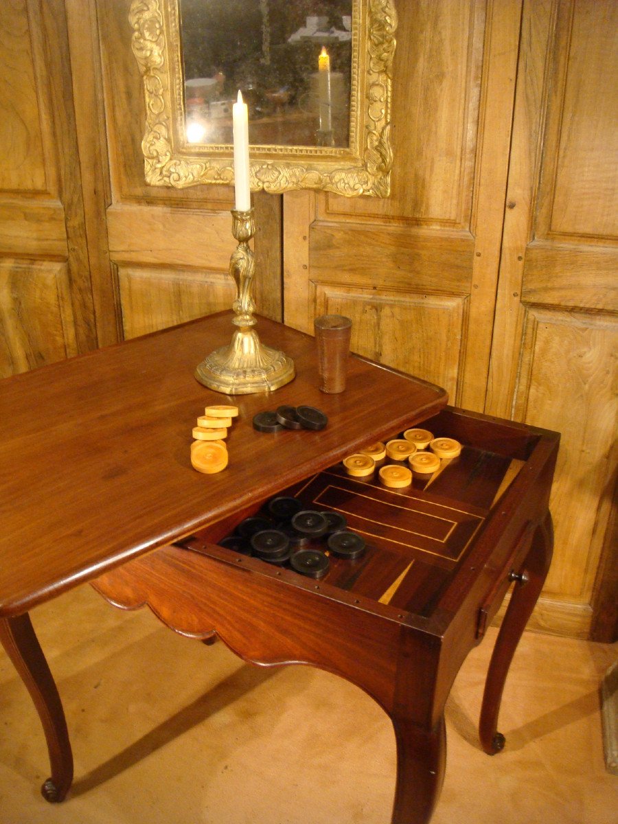 18th Century Solid Mahogany Cabaret Games Table -photo-3