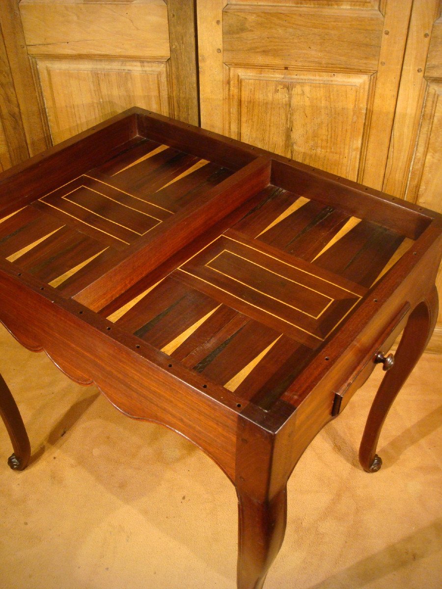 18th Century Solid Mahogany Cabaret Games Table -photo-6