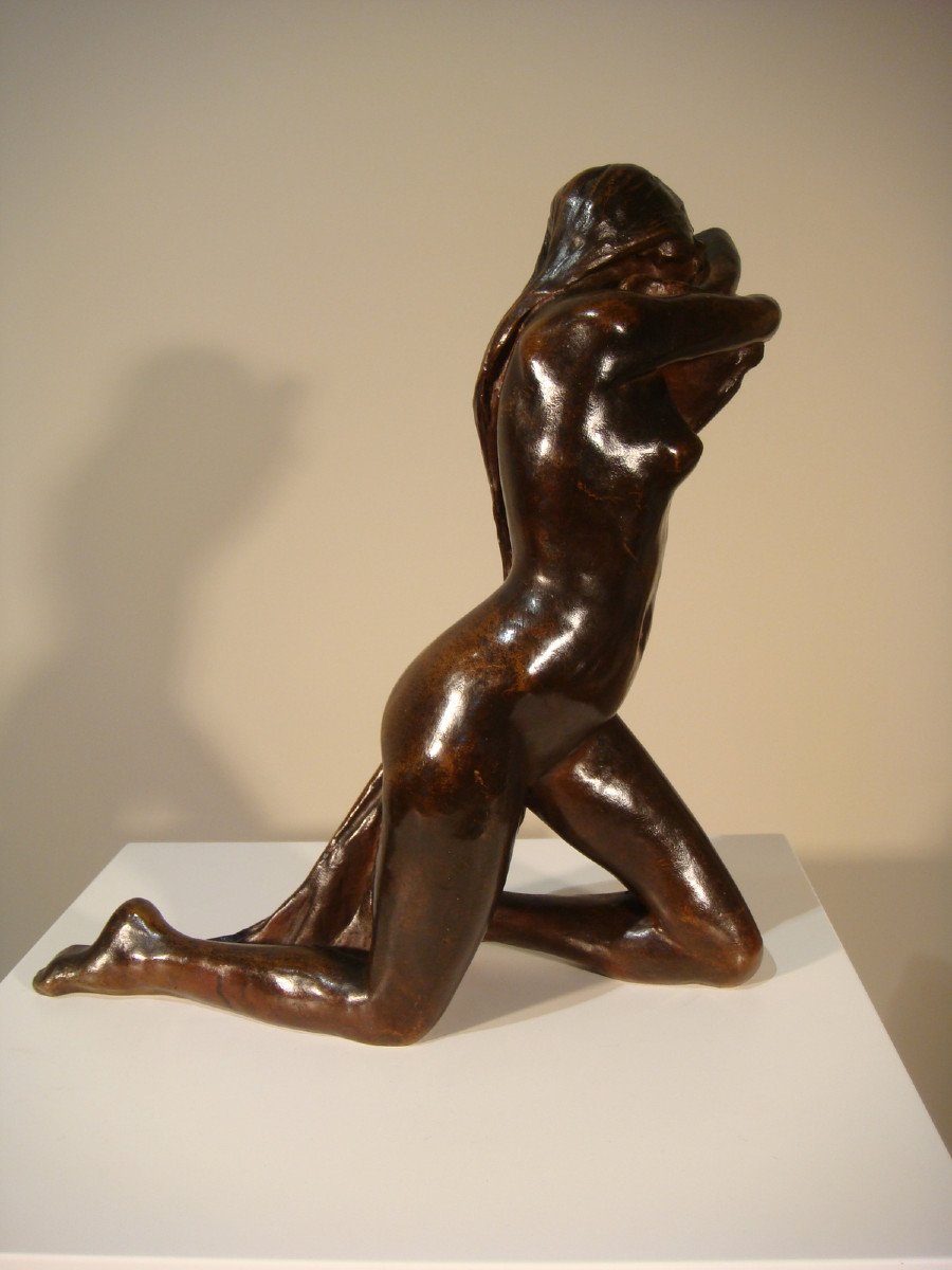 Bronze Sculpture Young Nude Woman 