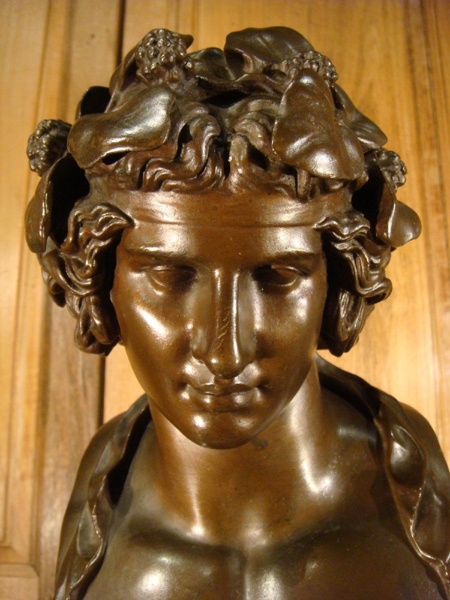 Bacchus In Bronze By Barbedienne, Second Empire Period -photo-3