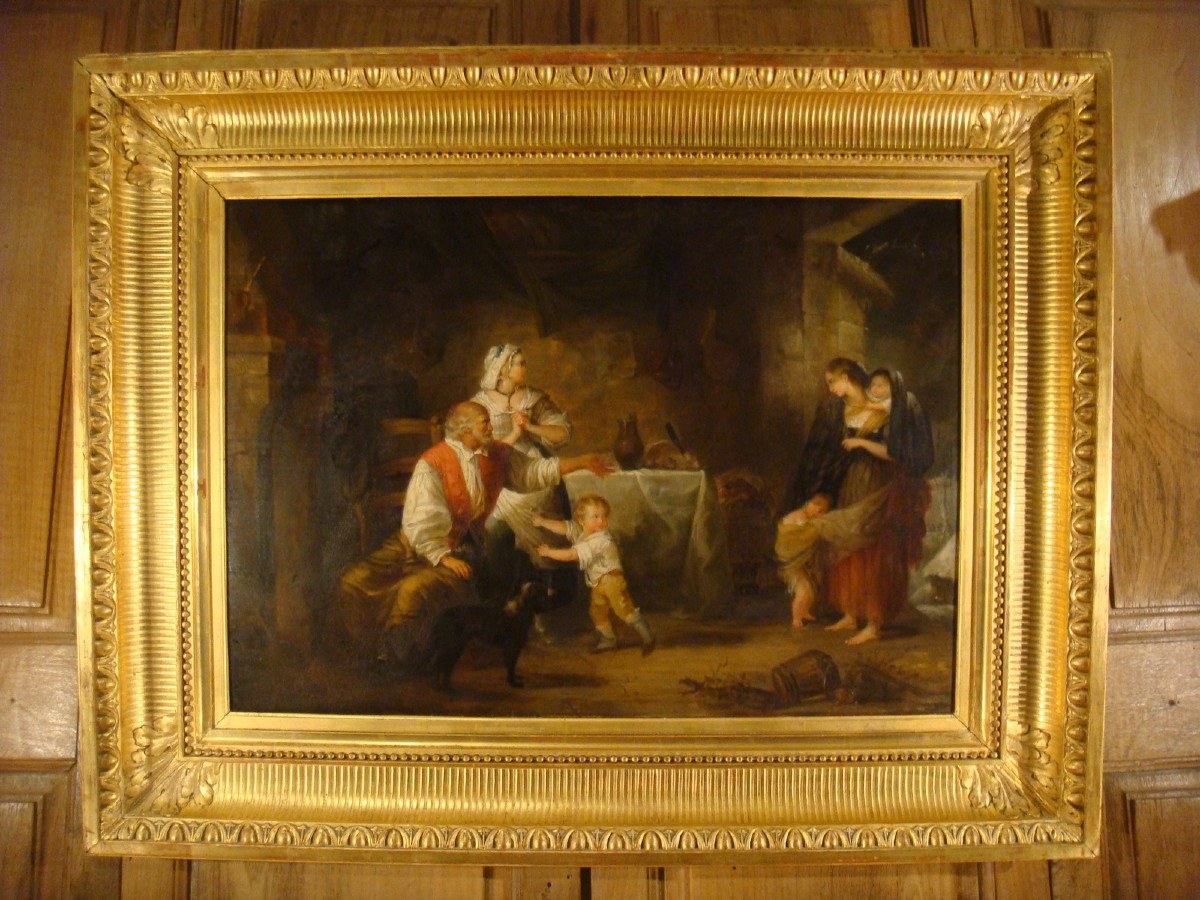 Pair Of Interior Scene Paintings By Emma De Bay - Early 19th Century-photo-2