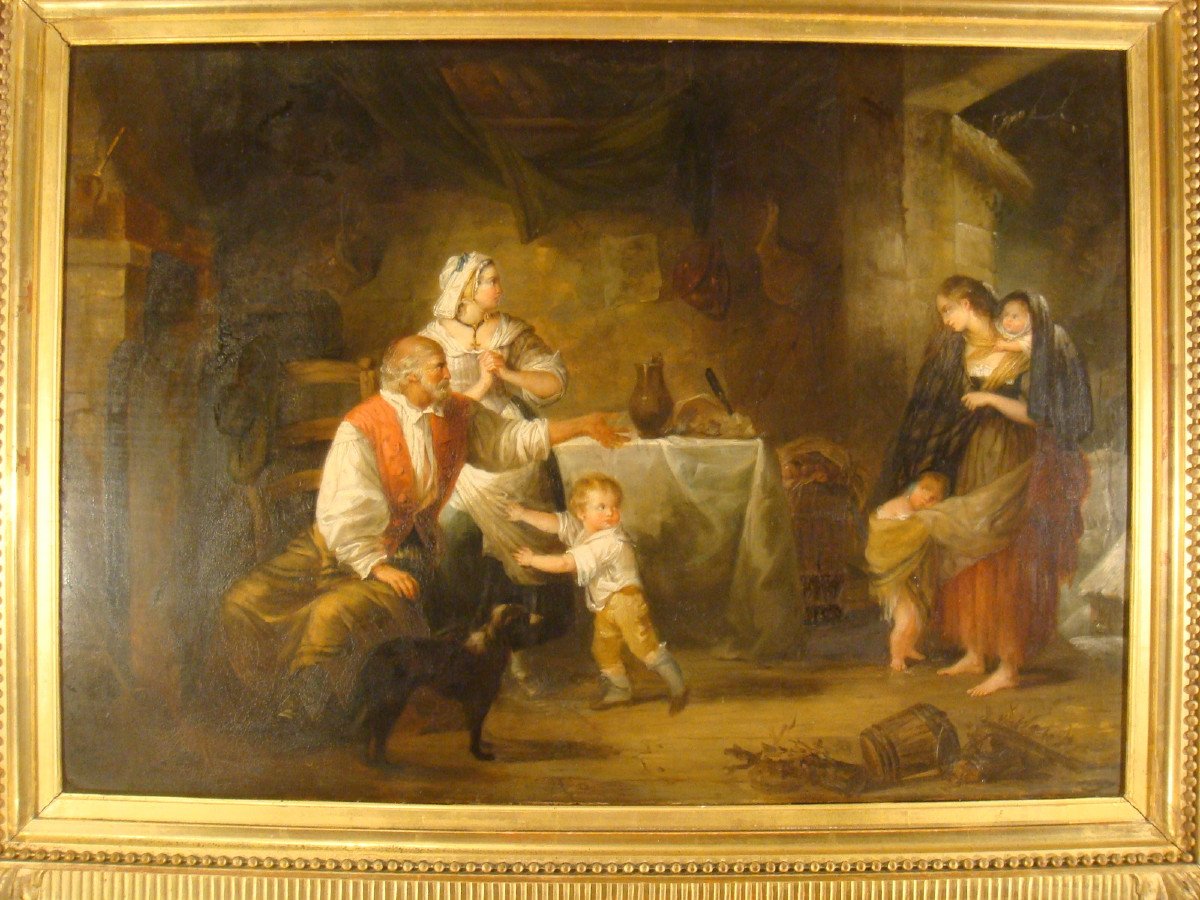 Pair Of Interior Scene Paintings By Emma De Bay - Early 19th Century-photo-3