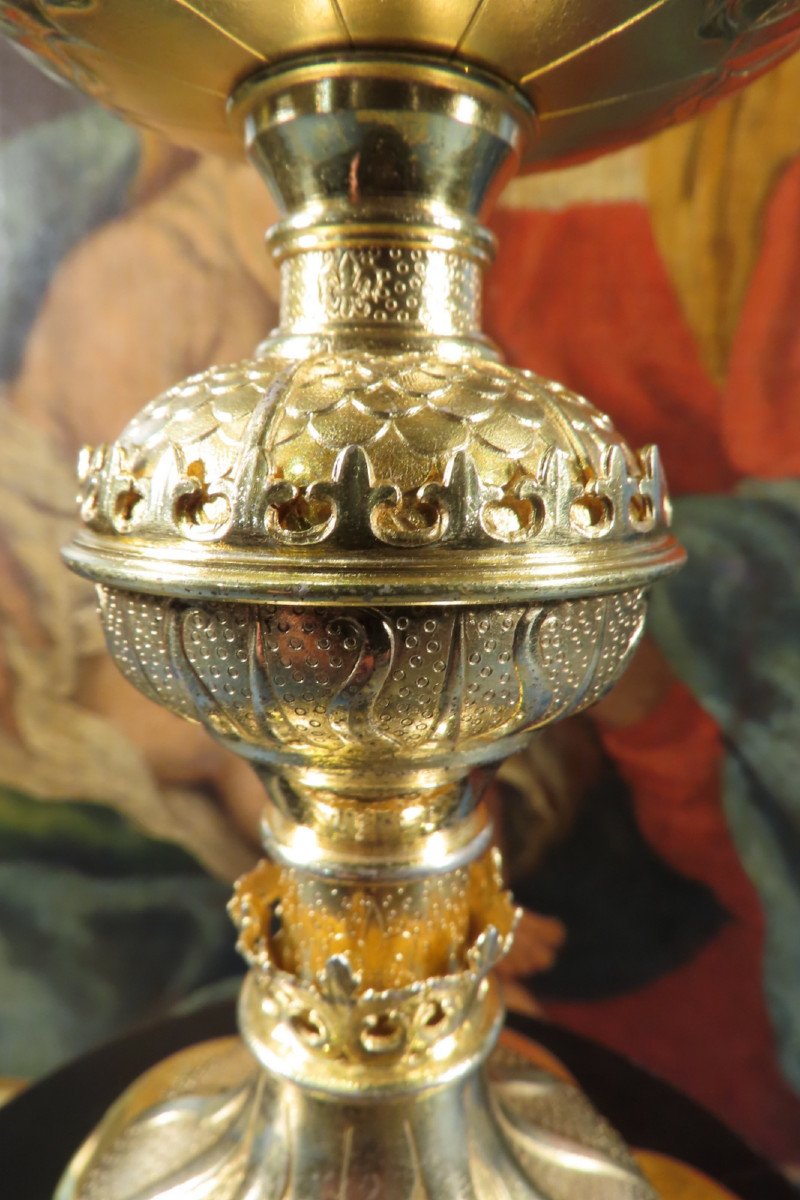 Silver-gilt Ciborium By Charles Eugene Trioullier, 19th Century -photo-1