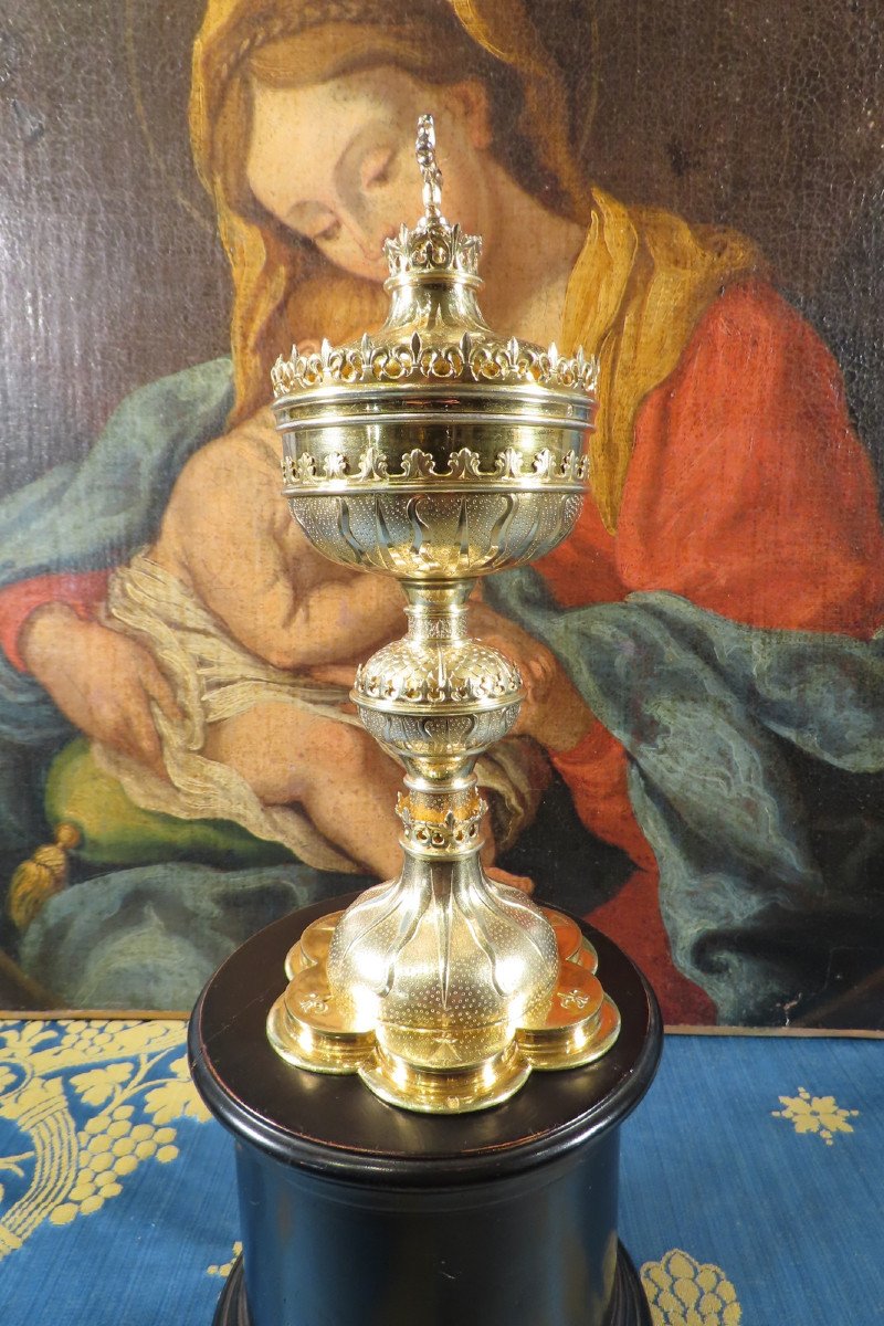 Silver-gilt Ciborium By Charles Eugene Trioullier, 19th Century 