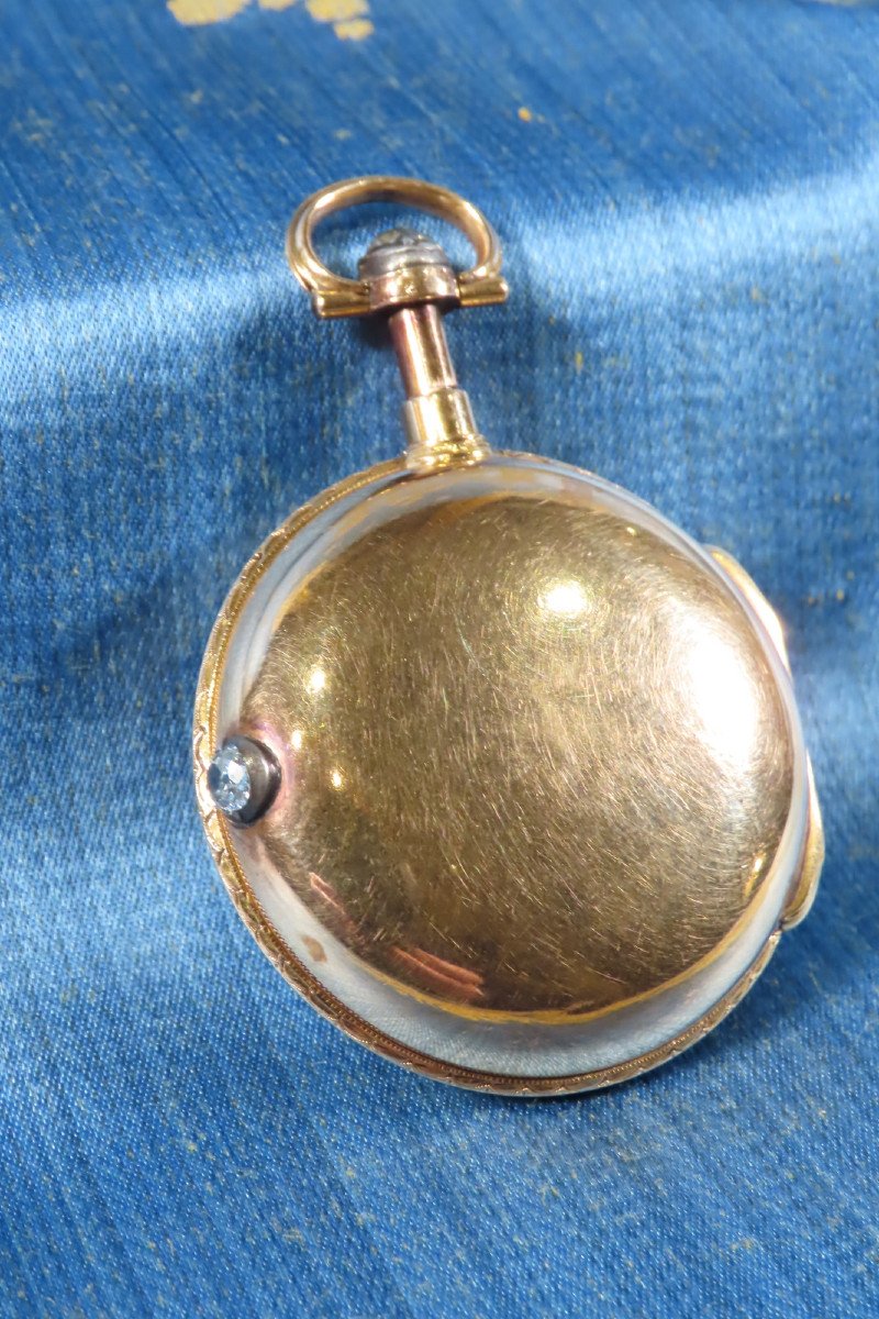 Gold And Diamond Toc Cock Watch - 18th Century Period.-photo-1