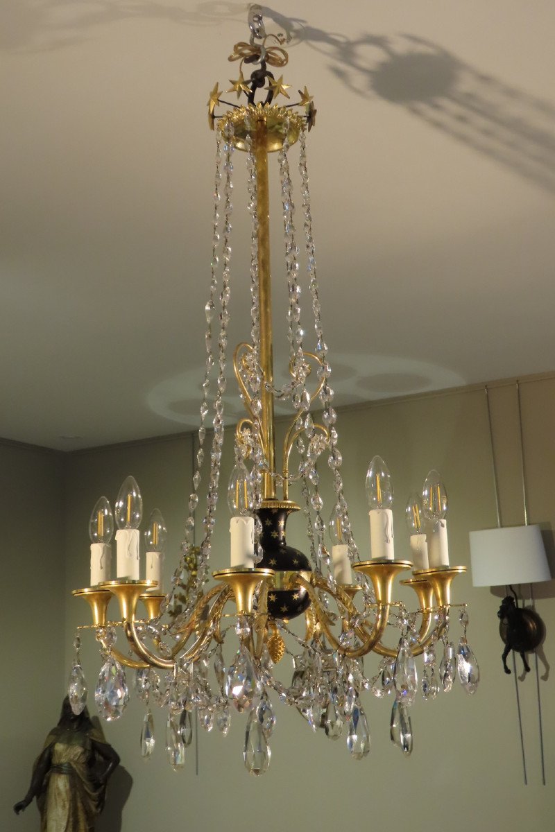 Empire Period Gilt Bronze And Crystal Chandelier -photo-4