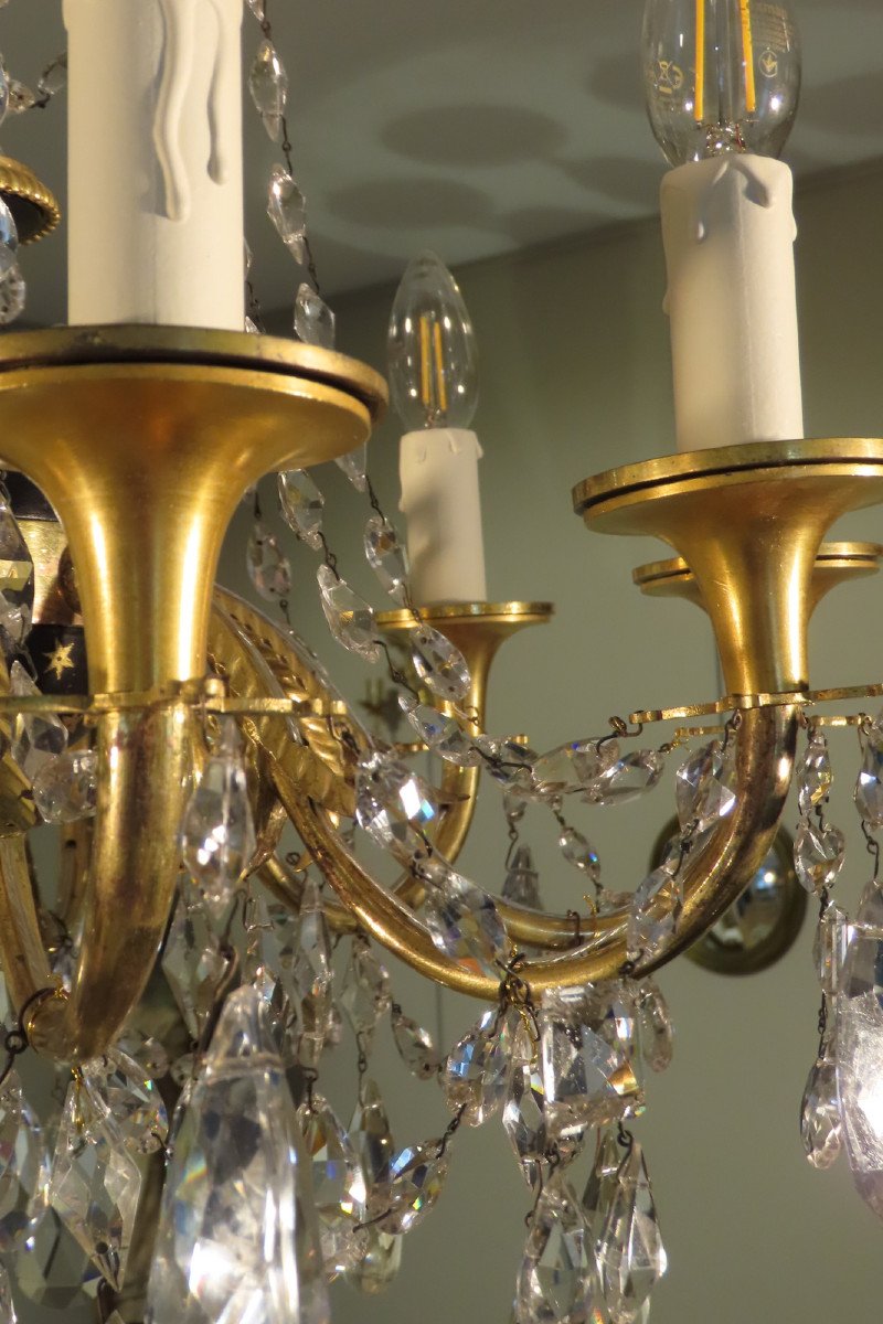 Empire Period Gilt Bronze And Crystal Chandelier -photo-2