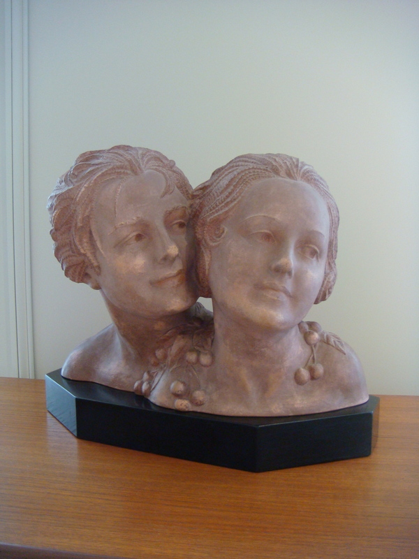 Chiparus Sculpture Terre Cuite Représentant Un Jeune Couple -photo-2