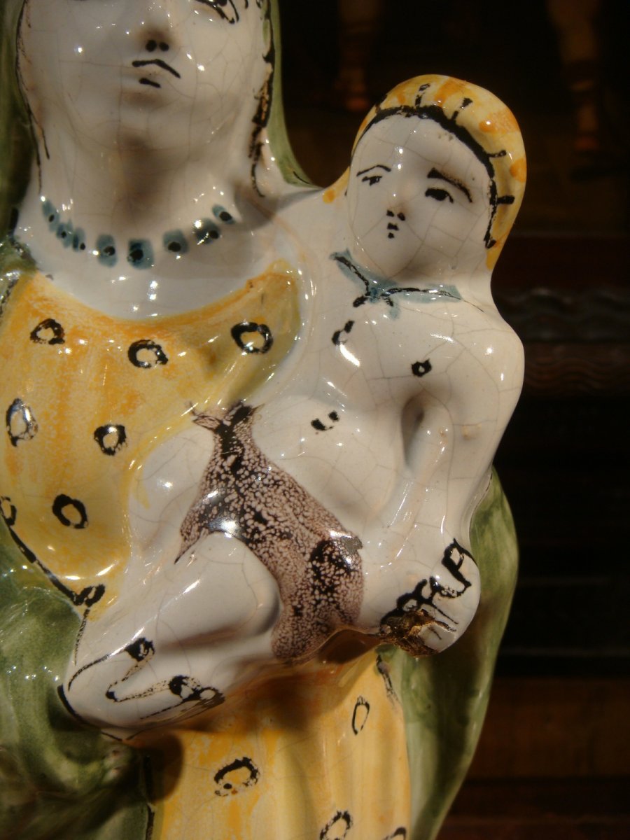 Virgin Of Childbirth Faience Rennes - Epoque XVIII-photo-6