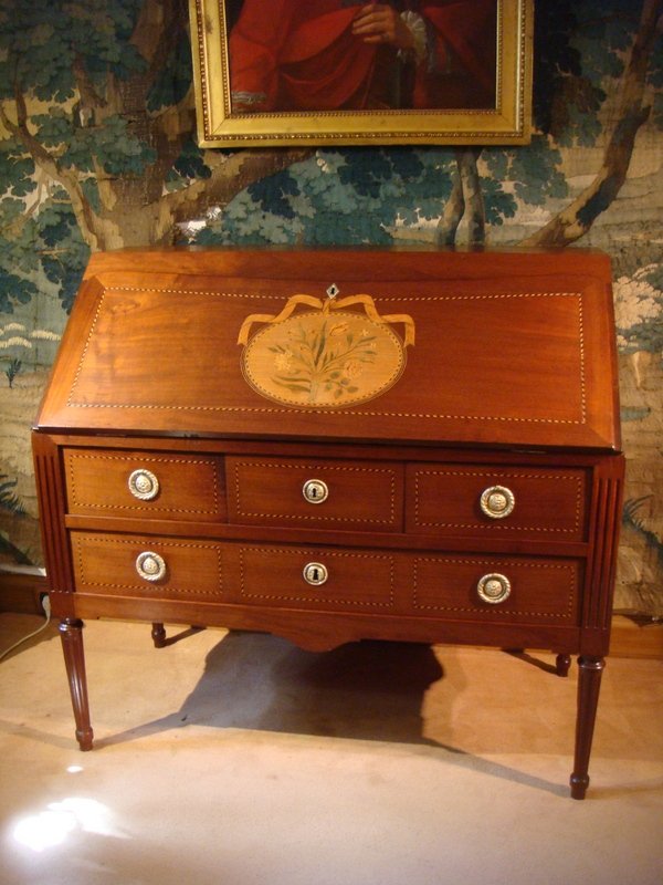 Office Slope Mahogany Nantes Work - Louis XVI Period-photo-3