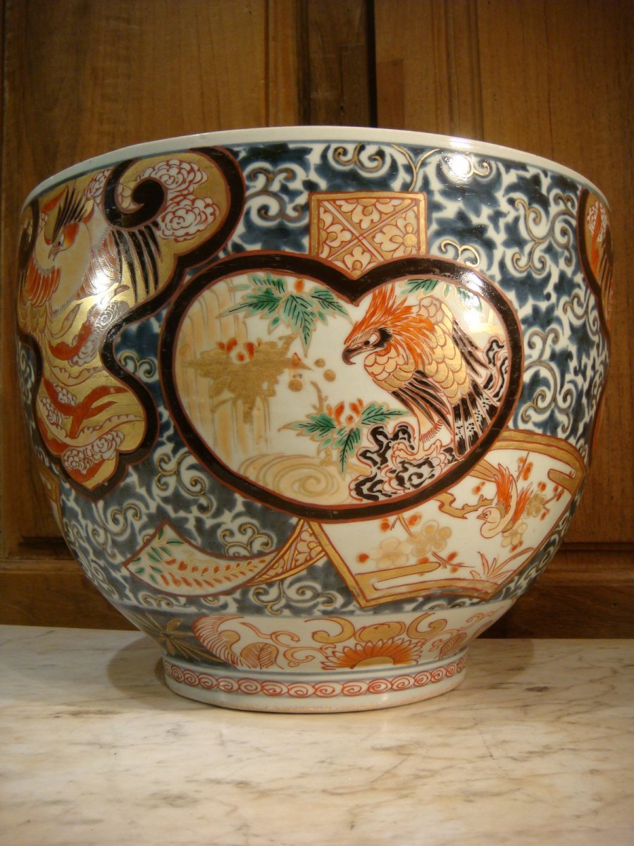 Porcelaine Imary Grand Cache Pot - Epoque XIX ème -photo-3