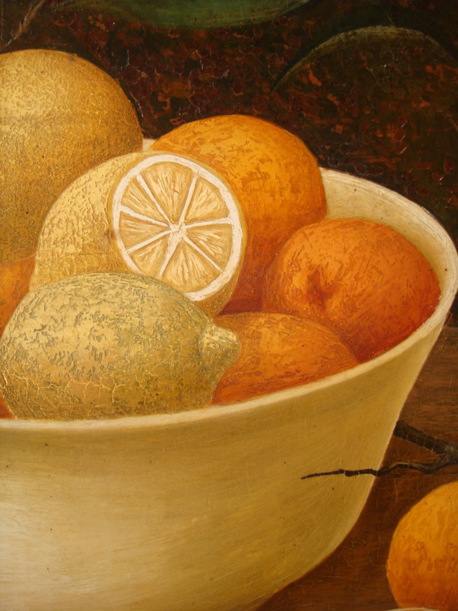 Oil On Canvas Still Life With Citrus - Philippe Bonamy-photo-2