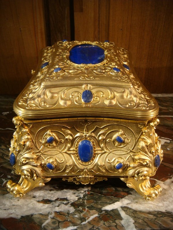 Coffret En Lapis Lazuli Et Bronze Doré - Epoque XIX ème -photo-4