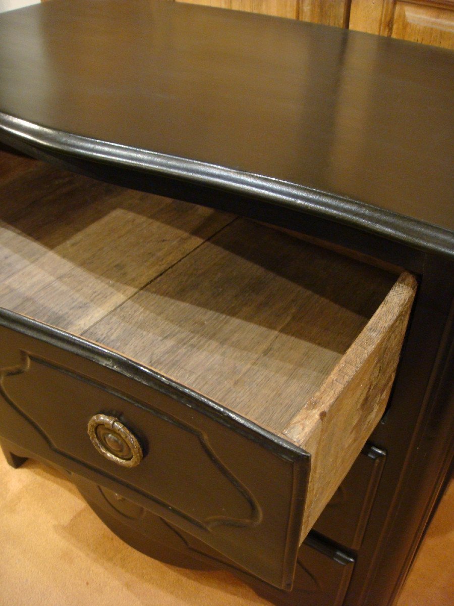 Small Blackened Lacquered Commode - Eighteenth Time-photo-5