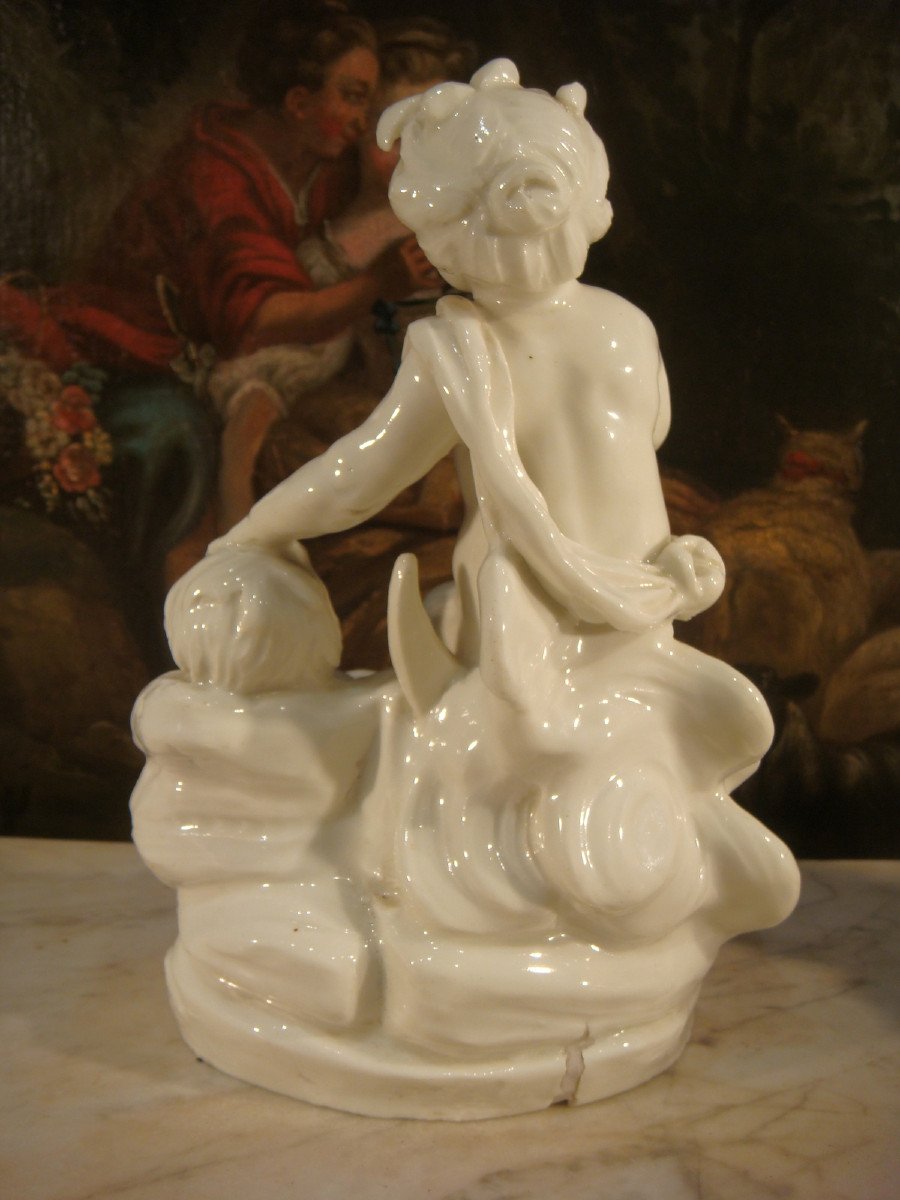 Paire De Sculptures En Porcelaine Tendre De Chantilly - Epoque XVIII ème-photo-4