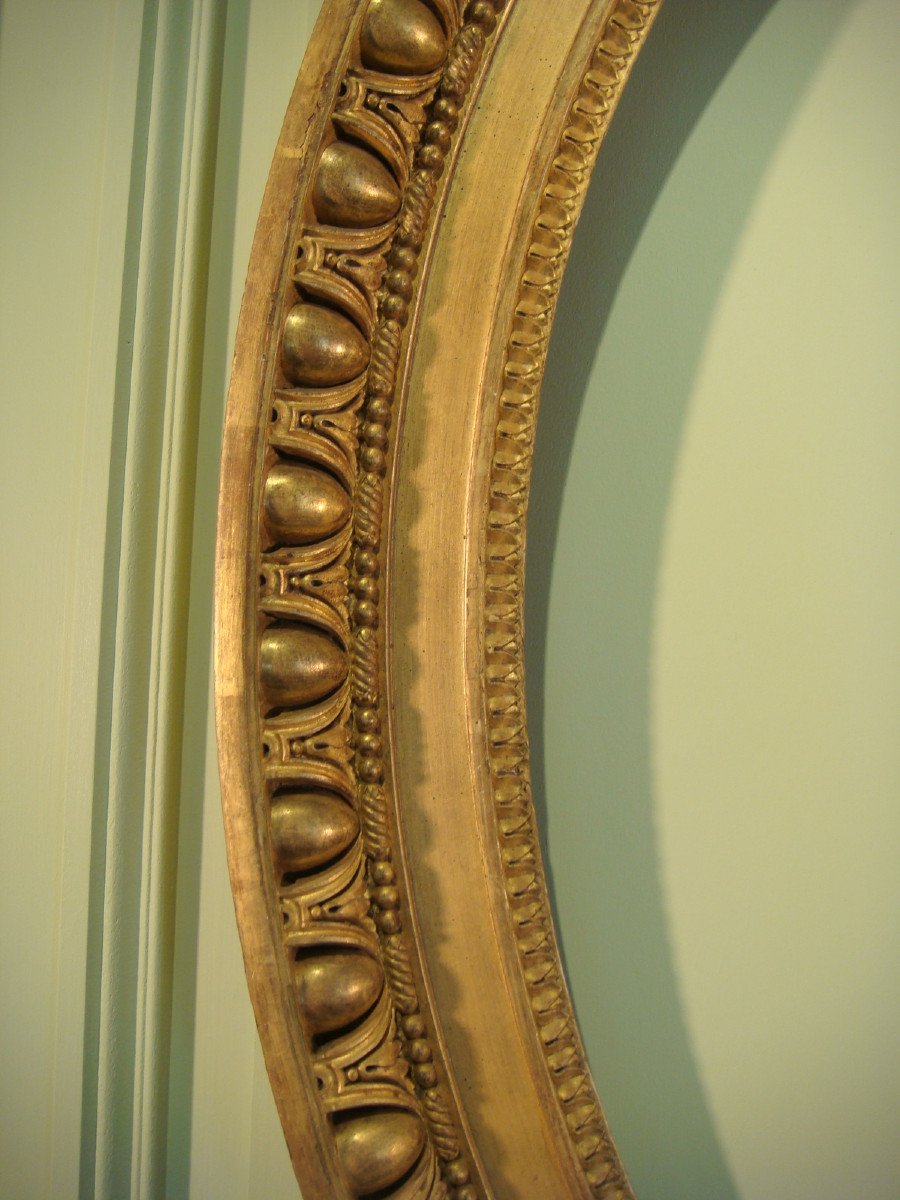 Oval Frame In Golden Wood Stamped From Infroit - Louis XVI Period-photo-4