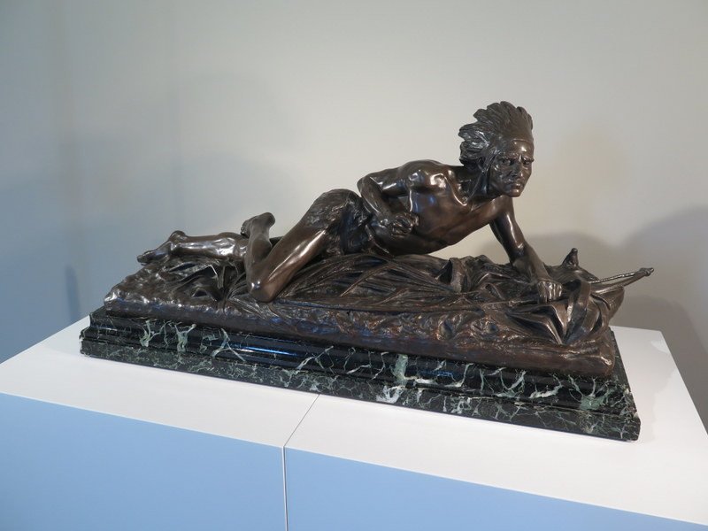 Indien En Bronze l'éclaireur à l'Affût - Edouard Drouot -photo-3