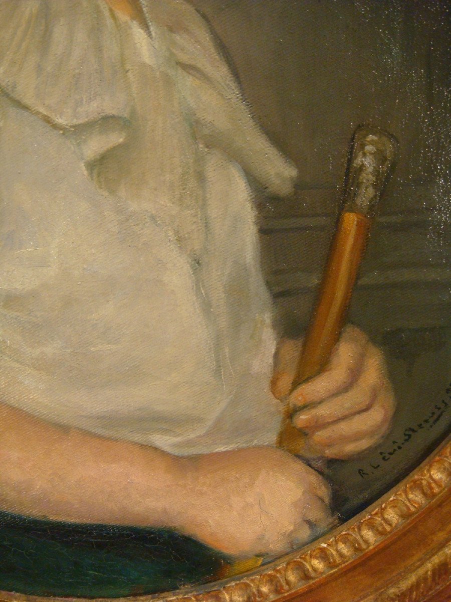 Painting Portrait Of A Young Girl With A Cane-photo-2