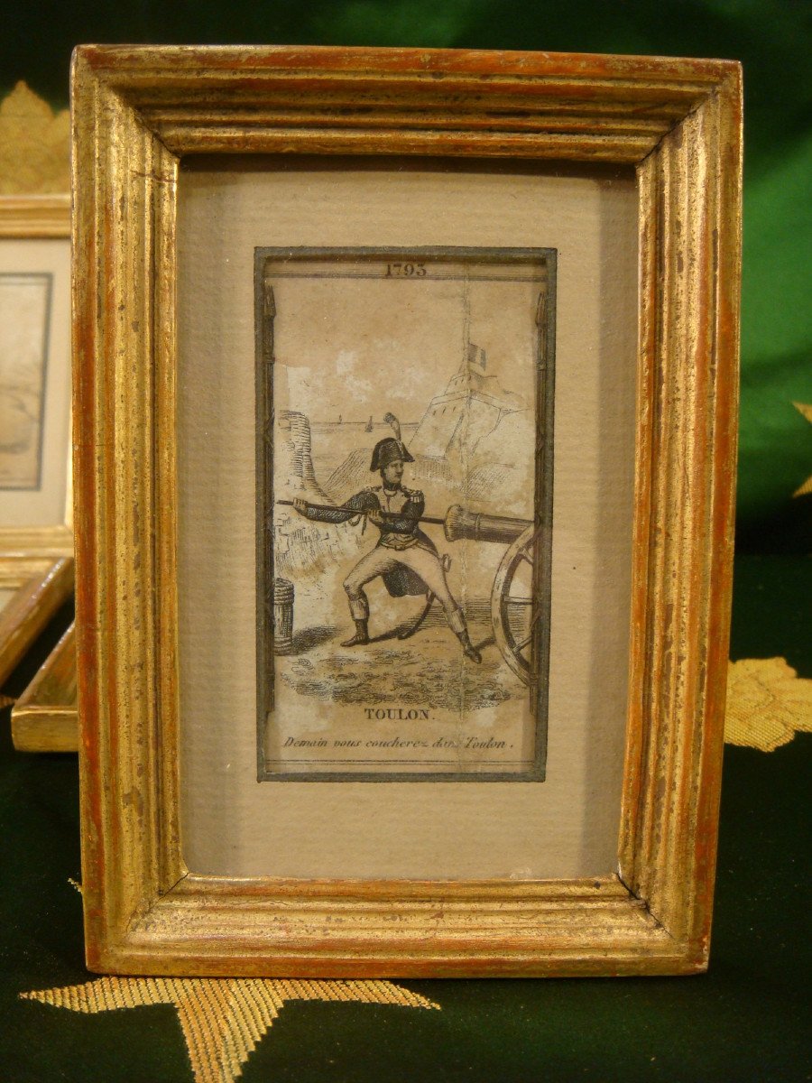 Suite De 6 Petites Gravures Vie De Napoléon Epoque XIX ème -photo-1