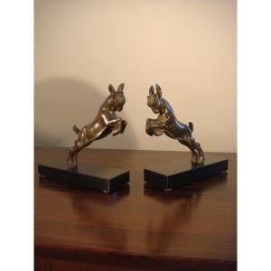 Pair Of Bookends With Kids J. Descomps - Art Deco Period