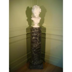 Antique Bust Of Woman Sculpture In Marble