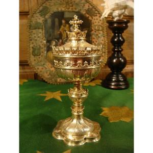 Small Silver-gilt Chapel Ciborium By Charles Eugène Trioullier