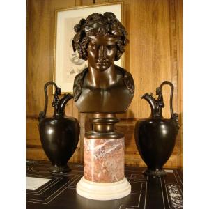 Bacchus En Bronze De Barbedienne Epoque Second Emire 