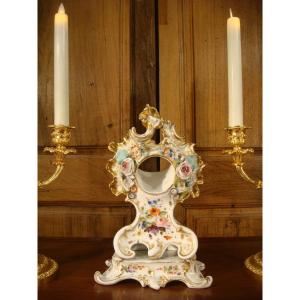 Louis XV Style Watch Holder In Paris Porcelain, Second Empire Period