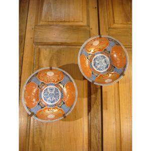 Pair Of Large Porcelain Bowls - Japan