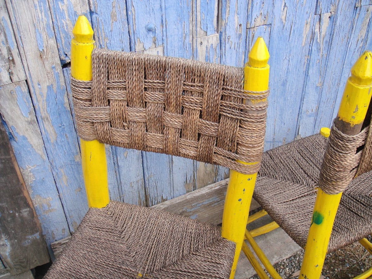 2 Chaises Et 1 Tabouret Paillés De Bergerie-photo-2