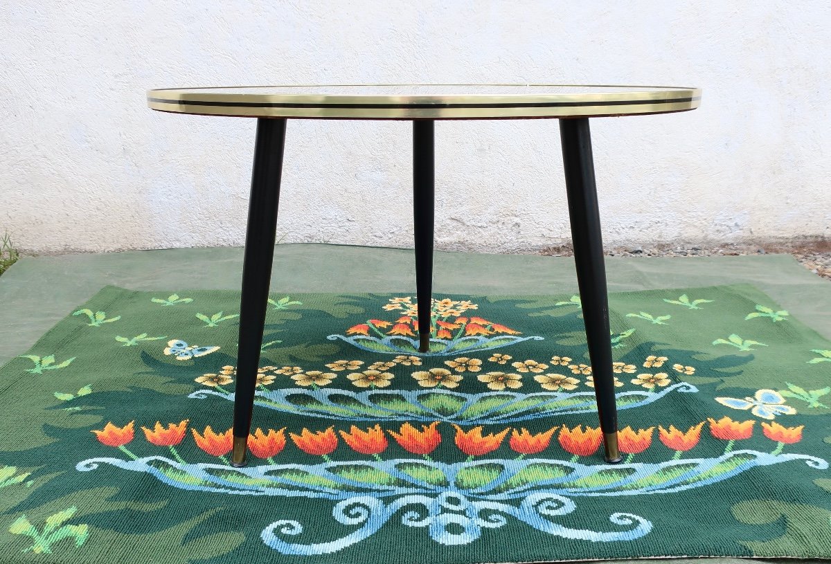 Vintage Low Tripod Pedestal Table, 1950s-photo-2