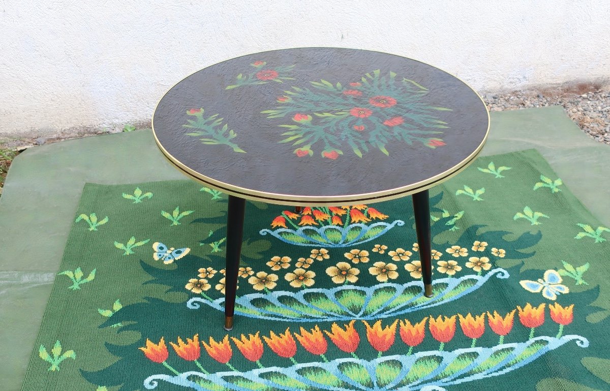 Vintage Low Tripod Pedestal Table, 1950s