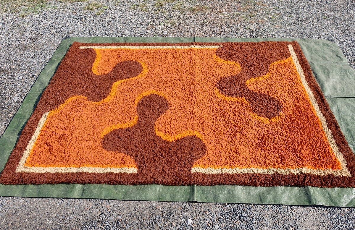 1970s Designer Rug, Wool, 233 X 170 Cm-photo-2