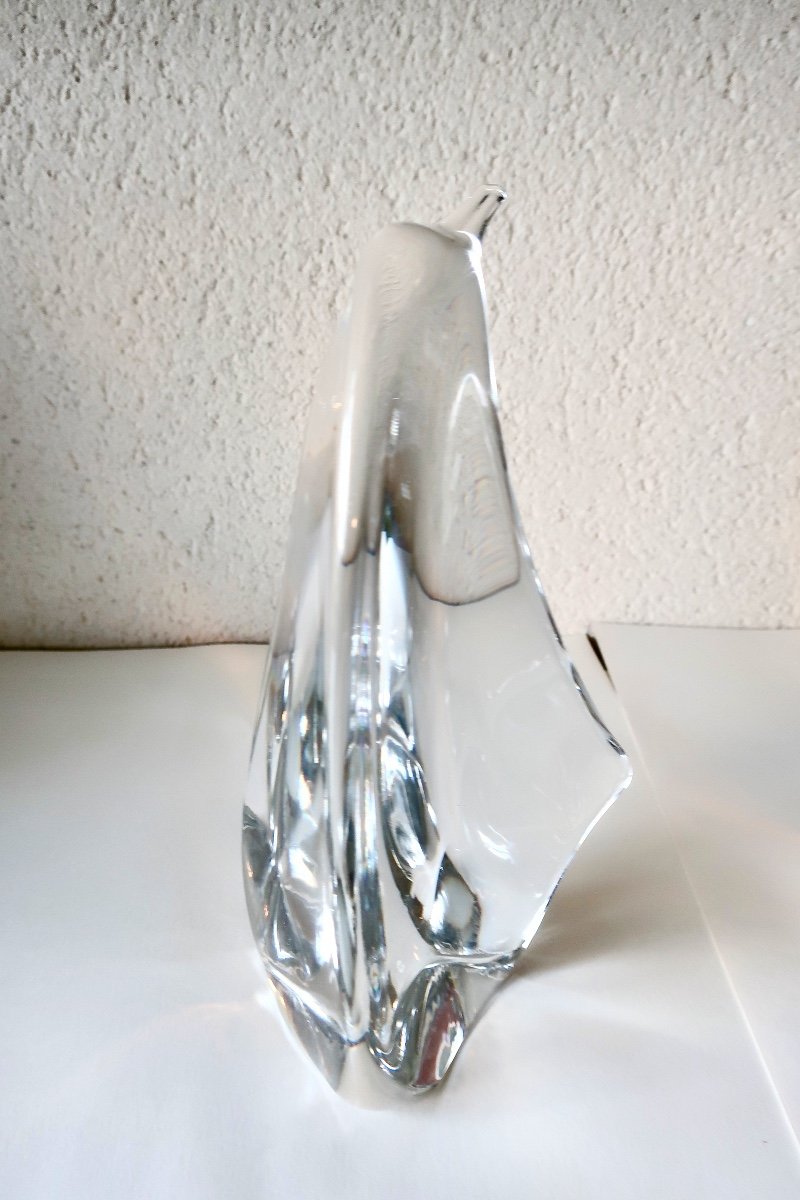 Daum France 1970s, Couple Of Crystal Penguins-photo-2