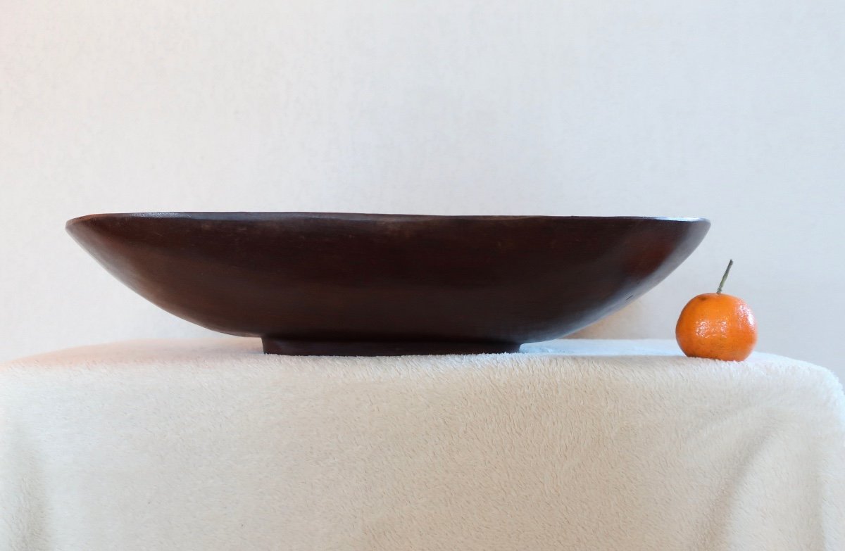 Large Hand-carved Wooden Fruit Bowl-photo-2