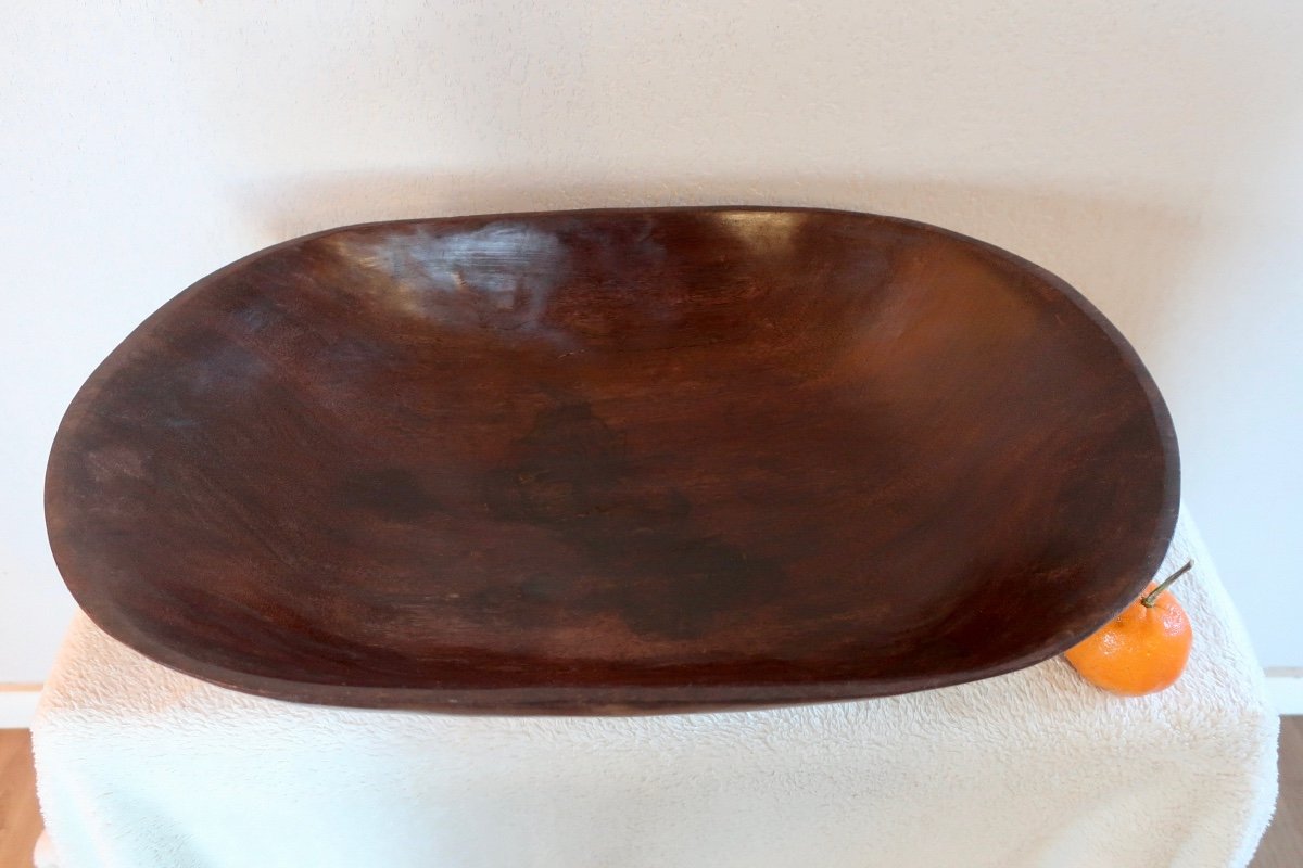 Large Hand-carved Wooden Fruit Bowl-photo-3