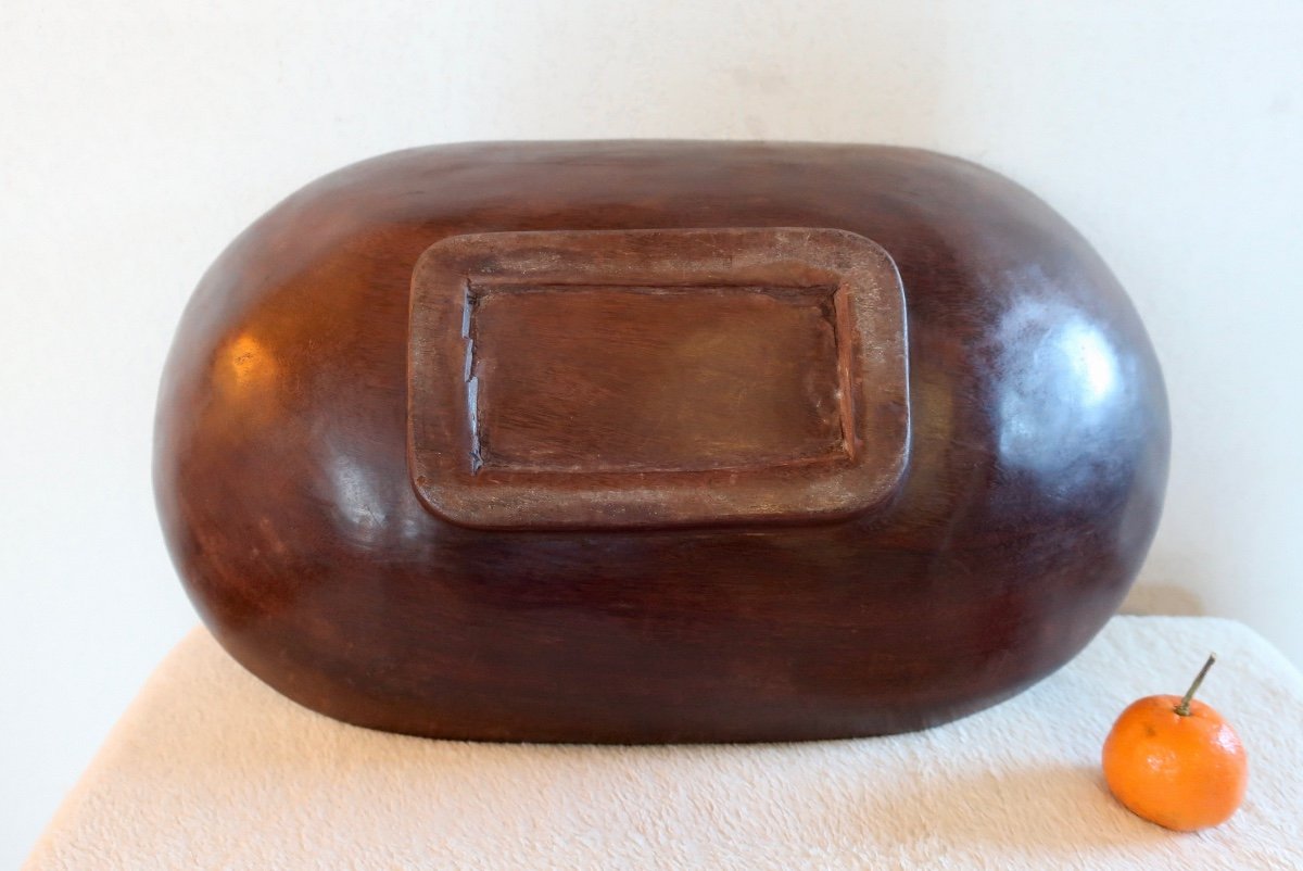 Large Hand-carved Wooden Fruit Bowl-photo-4