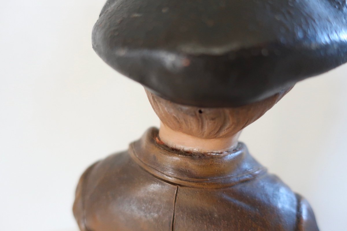 19th Century Terracotta By Joseph Le Guluche, Boy With A Cornet Of Fries, Damaged-photo-6