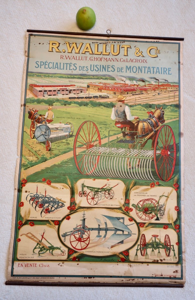 6 Rare Tractor Advertising Posters 1920's, With Odes To Cycling And The Tour De France On The Back-photo-1