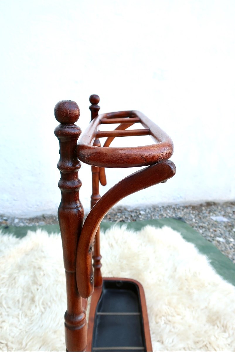 Art Nouveau Bentwood Umbrella Stand Dlg Thonet, Khön, Fischel, Circa 1900, Very Good Condition-photo-4