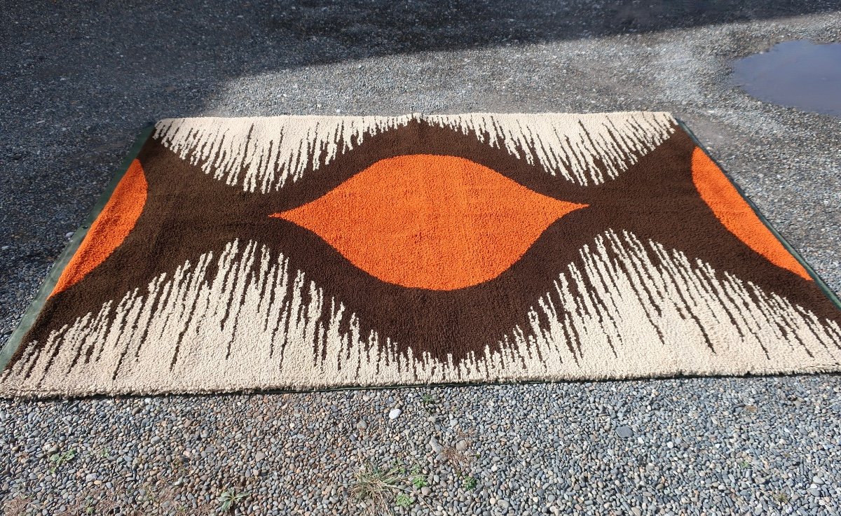 Superb 1970s Designer Rug, Pure Knotted Wool, 2.80 X 2 M.-photo-2