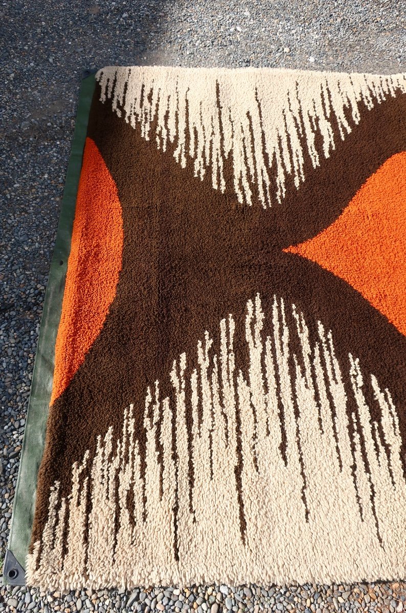 Superb 1970s Designer Rug, Pure Knotted Wool, 2.80 X 2 M.-photo-4