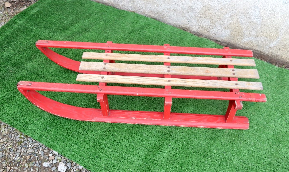 Two-seater Oak Sled, 1930s, 106 Cm